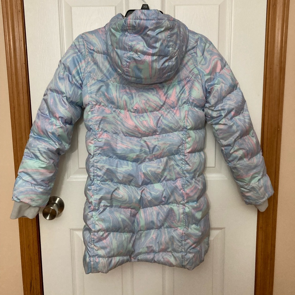 Lands' End Kids Pastel Swirl Puffer Jacket Sz 10/12 - Picture 2 of 5